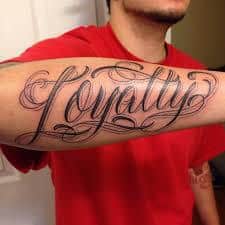 loyal brave true devotion to family tattoo