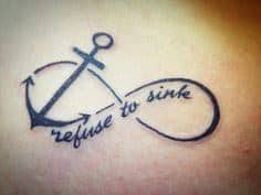 Ironbuzz Tattoos  An Anchor with the words Refuse to sink is a firm sign  of hope to hold on to It means that an individual will not let a struggle  become