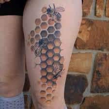 Bumblebee with honeycomb tattoo  Honeycomb tattoo Bee tattoo Tattoo  design drawings
