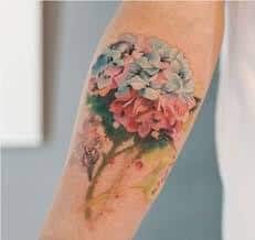 Hydrangea Blue Flower Temporary Tattoo Sticker  OhMyTat