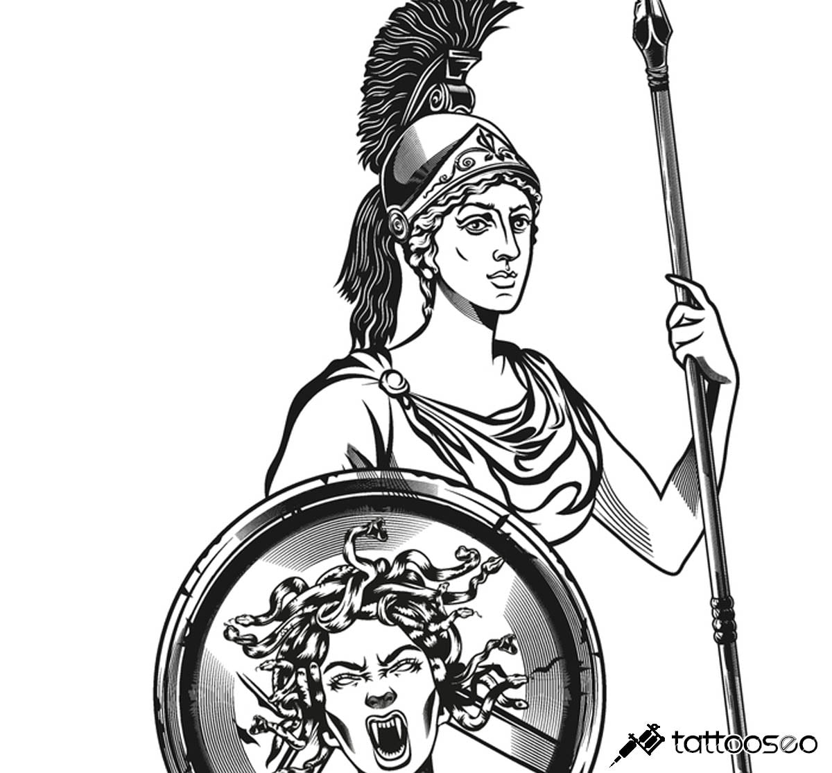 60 Athena Tattoo Designs For Men  Ancient Greek Goddess Ideas